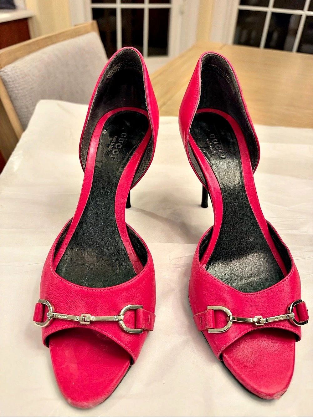 Gucci Horsebit Heels Pink & Green US 8